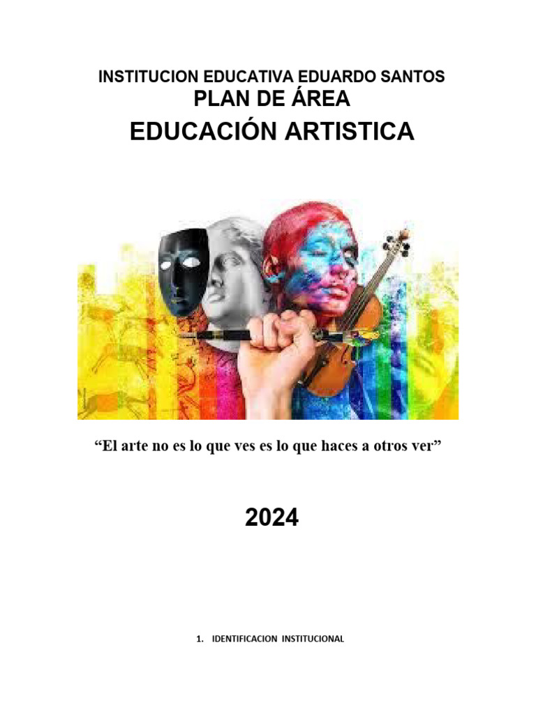 Plan de Educación Artística 2024 | PDF | Educación en artes visuales ...
