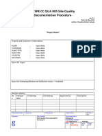15.4 GPSPE CC QUA 005 Template Site Quality Documentation Procedure