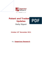 Sagacious Research - Patent &amp; Trademark Updates – 10th November, 2011