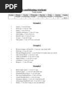 Strength and Conditioning Workout