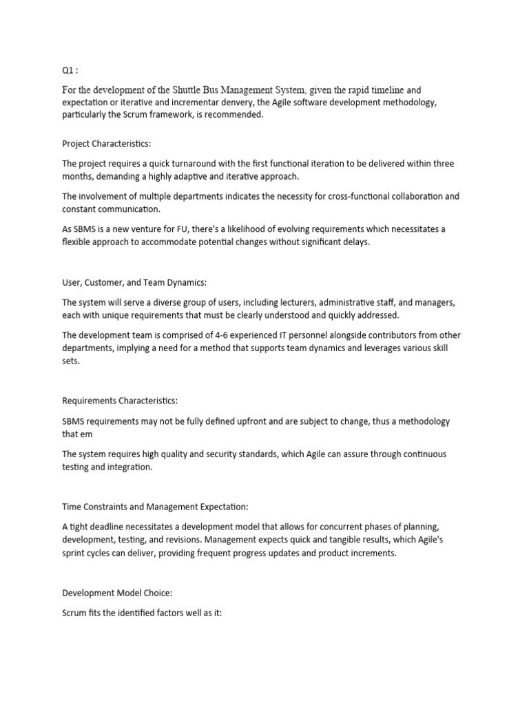 Q1, Q2 Swe201c | PDF | Software Development Process | Agile Software ...