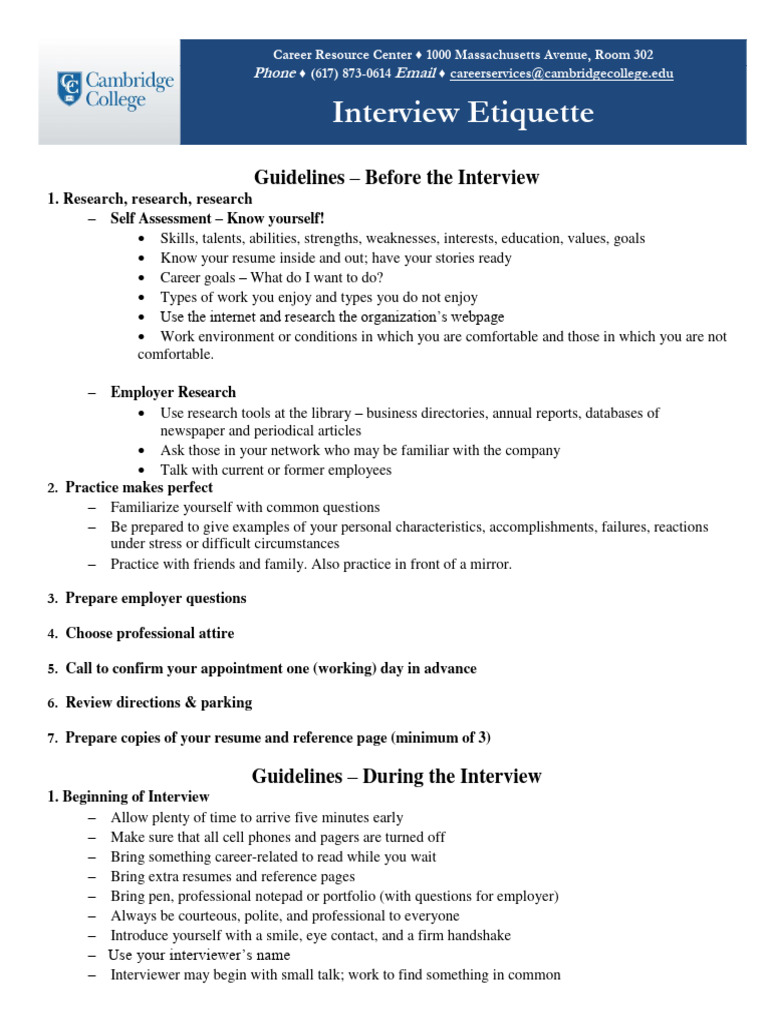 Interview guidelines for freshers pdf body language human
