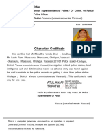 Character Certificate: Atul Anjan Tripathi