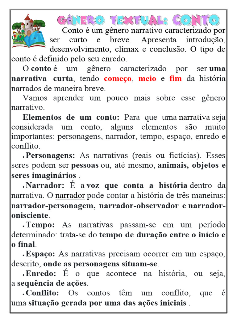 Elementos do Conto Narrativo | PDF | Contos | Narrativa