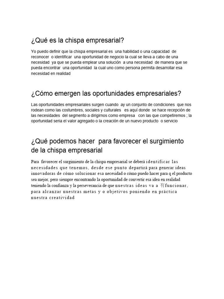Chispa Empresarial Pdf
