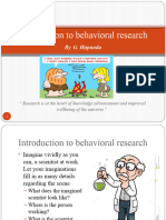Introduction to Behavioral Research PSG2210