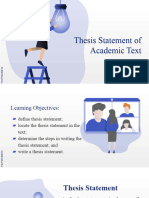 Thesis Statement of An Academic Text