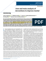 A Systematic Review and Meta-Analysis of Psychological Interventions To Improve Mental Wellbeing 2021