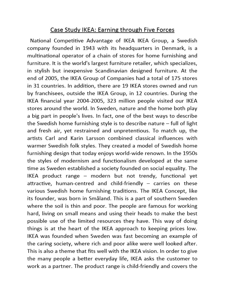 Case Study Ikea Pdf Supply Chain Sweden