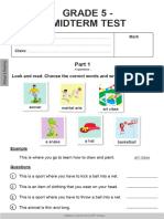 I-Learn Smart Start Grade 5 Midterm - Reading & Writing Test - TB