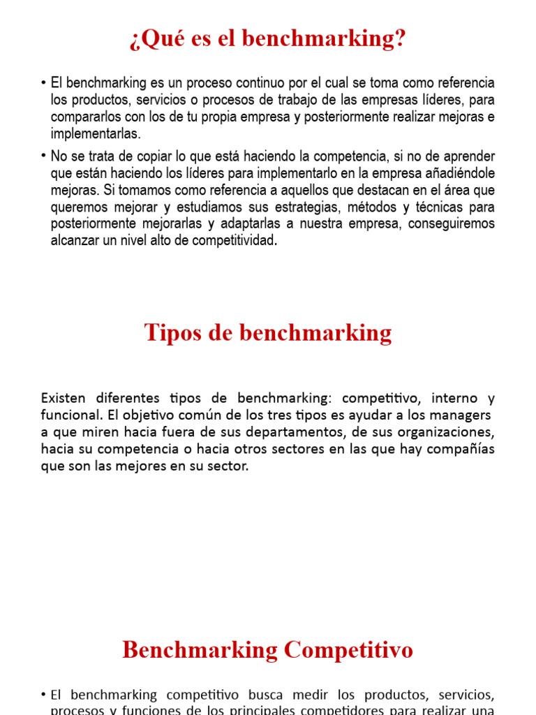 El Benchmarking | PDF | Benchmarking | Business