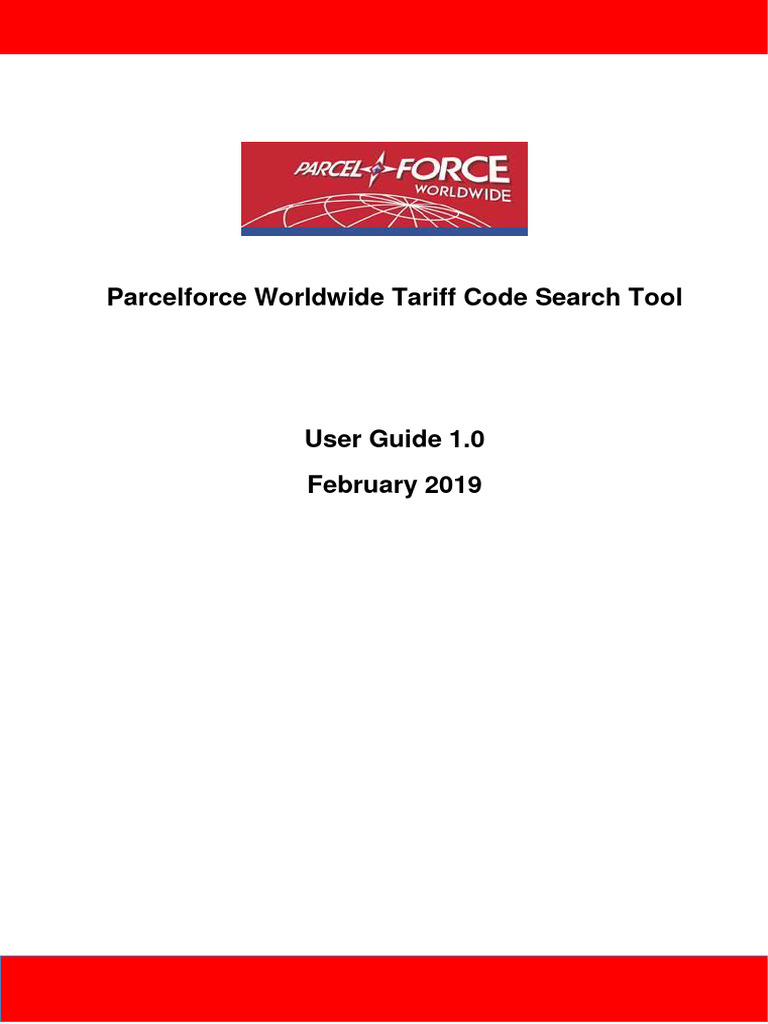 Tariff Code Lookup Tool User Guide PDF Tariff Computing