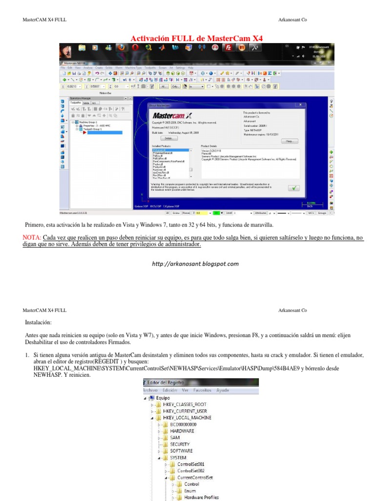 Activación FULL de MasterCam X4 Download Free PDF Tecnología
