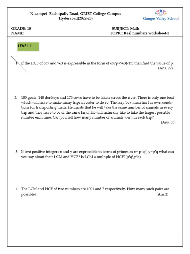 G-10 Real Numbers-New - 2 | PDF | Numbers | Mathematical Concepts