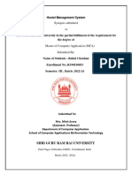 hostel system Synopsis  mca 22