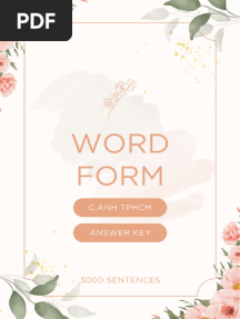 Word Form C.anh TPHCM Answer Key 3000 Sentences