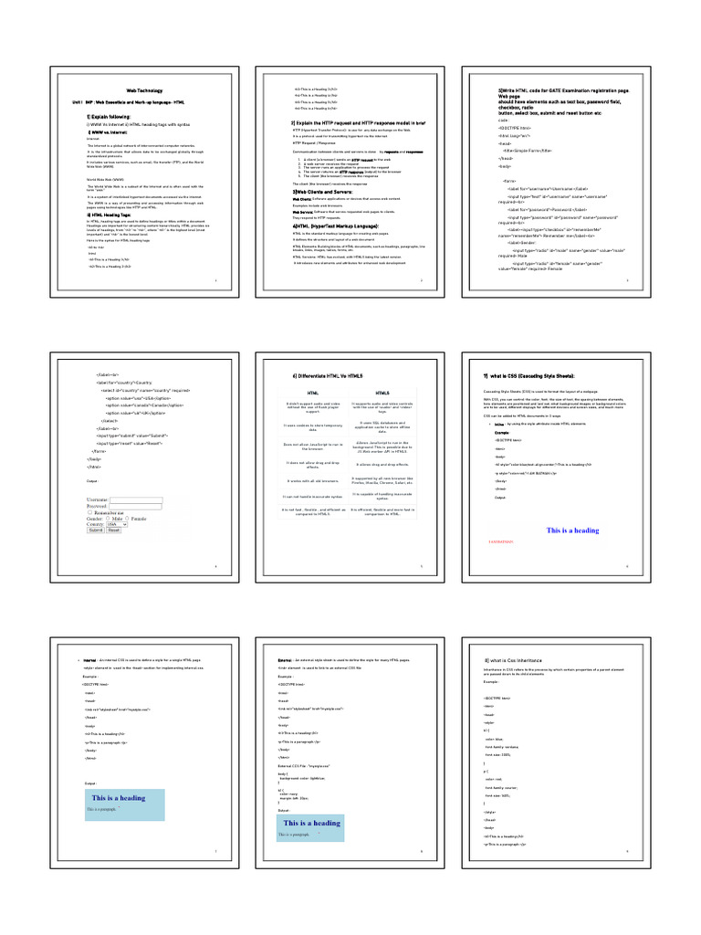 WT Unit 1 IMP Bat Notes | PDF | World Wide Web | Internet & Web