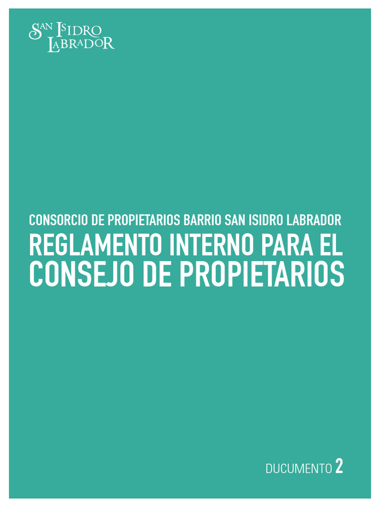 Reglamento Interno del Consejo de Propietarios | PDF | Condominio ...
