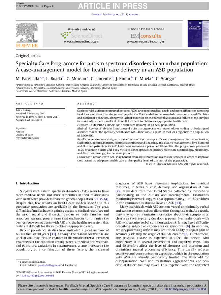 Specialty Care Program Autism | PDF | Autism Spectrum | Psychiatry