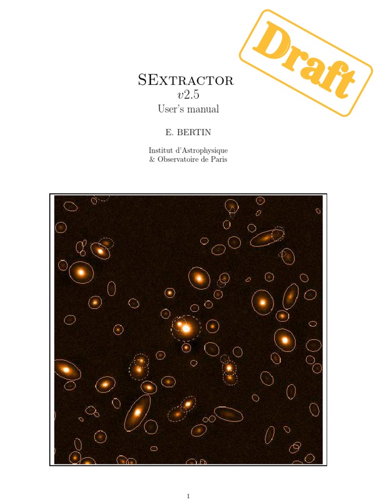 SExtractor User Manual v2.5 | PDF | Image Segmentation | Parameter ...
