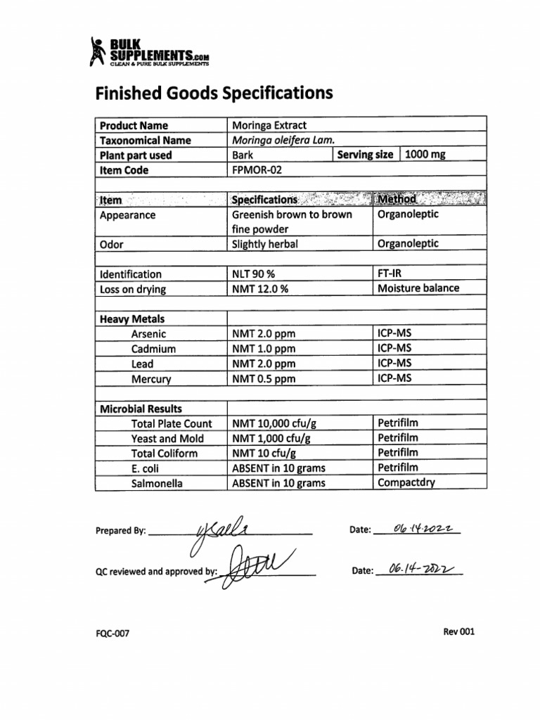 Fpmor 02 rev 001 moringa extract pdf