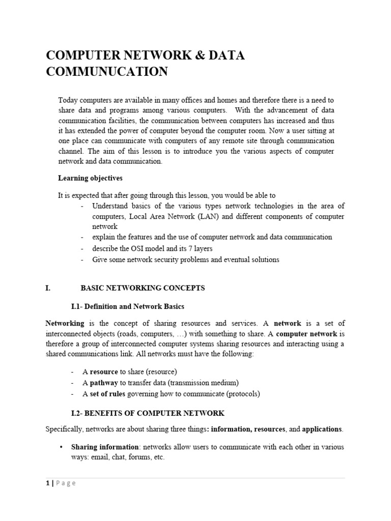 4.2 Computer Network & Data Communication | PDF | Network Topology ...
