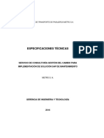 Especificaciones Tecnicas Gestion Del Cambio