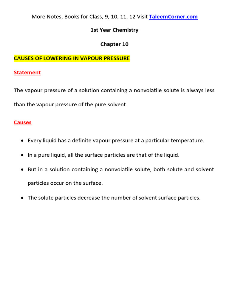 Class 11 Chemistry Chapter 10 Notes | PDF | Chemistry | Physical Chemistry