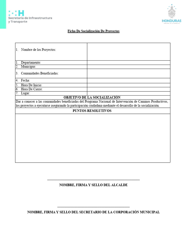 Socializaci n de proyecto caminos productivos pdf