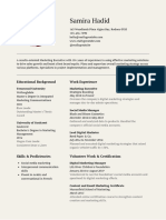 Beige Clean Lines Marketing Executive Resume