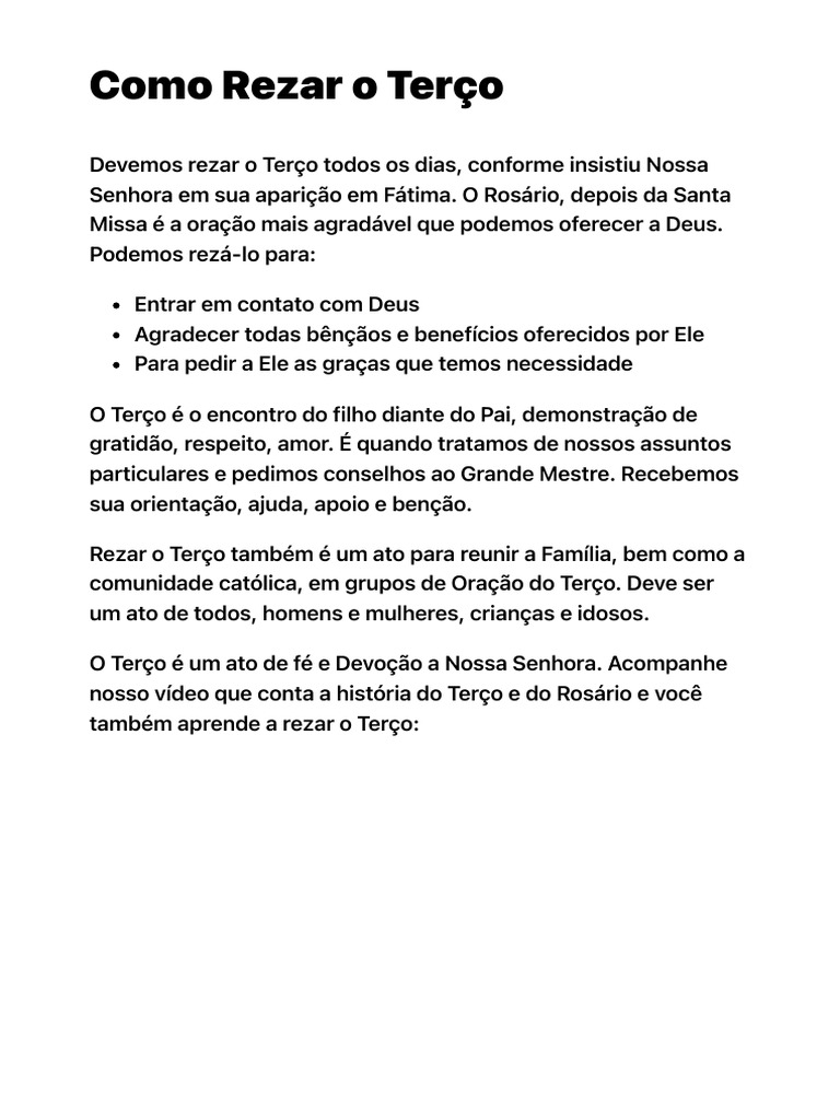 Como Rezar o Terço - Veja Passo A Passo, e Por Que Rezar o Terço ...