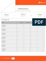 Cashbook Statement: 01 Aug 23 - 20 Aug 23 (This Month)