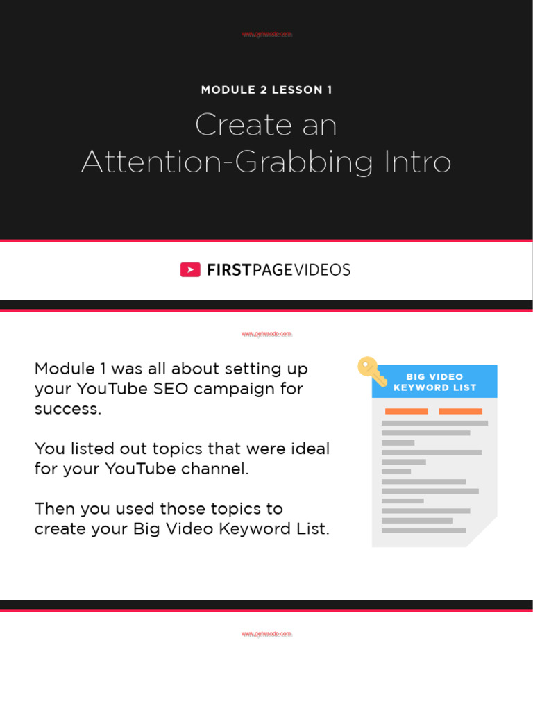 Module 2 Lesson 1 Slides | PDF | Search Engine Optimization | You Tube