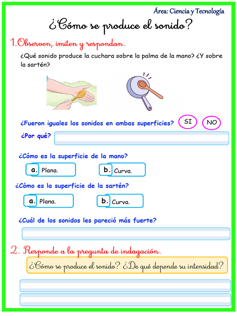 Ficha ¿cómo se produce el sonido | PDF