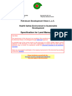 SP-1012 Health Safety Environment & Sustainable Development - Specification for Land Management