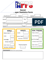 Player Statistics Form Soccer