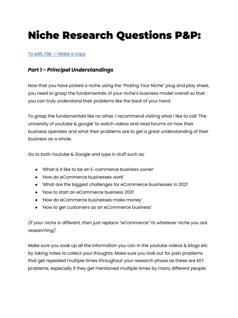 Understanding Your Niche Pdf E Commerce Solar Power