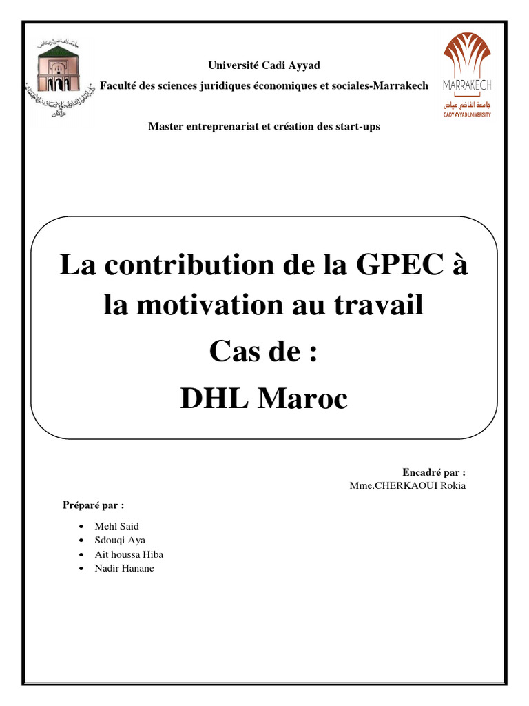 GPEC et motivation chez DHL Maroc | PDF | Motivation | Motivant