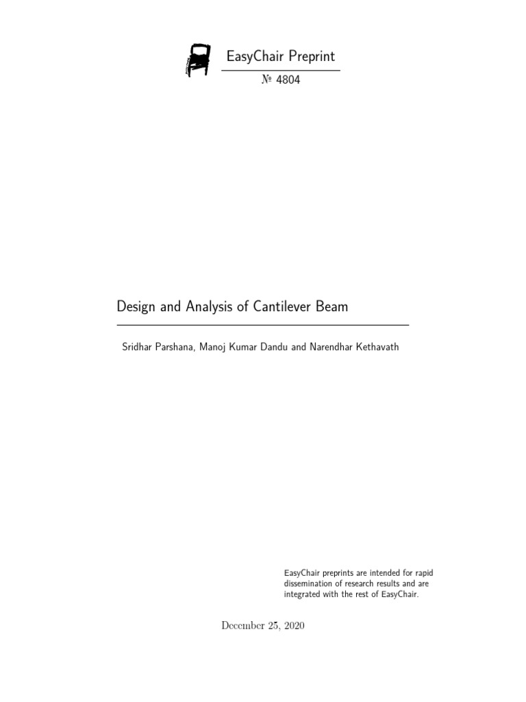 Cantilever Beam Design and Analysis | PDF