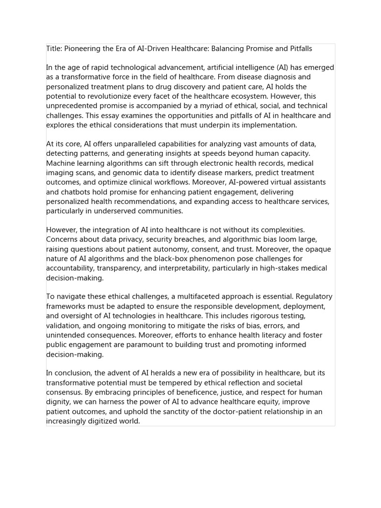 AI IN HEALTHCARE RESEARCH PAPER PDF intelligence overview