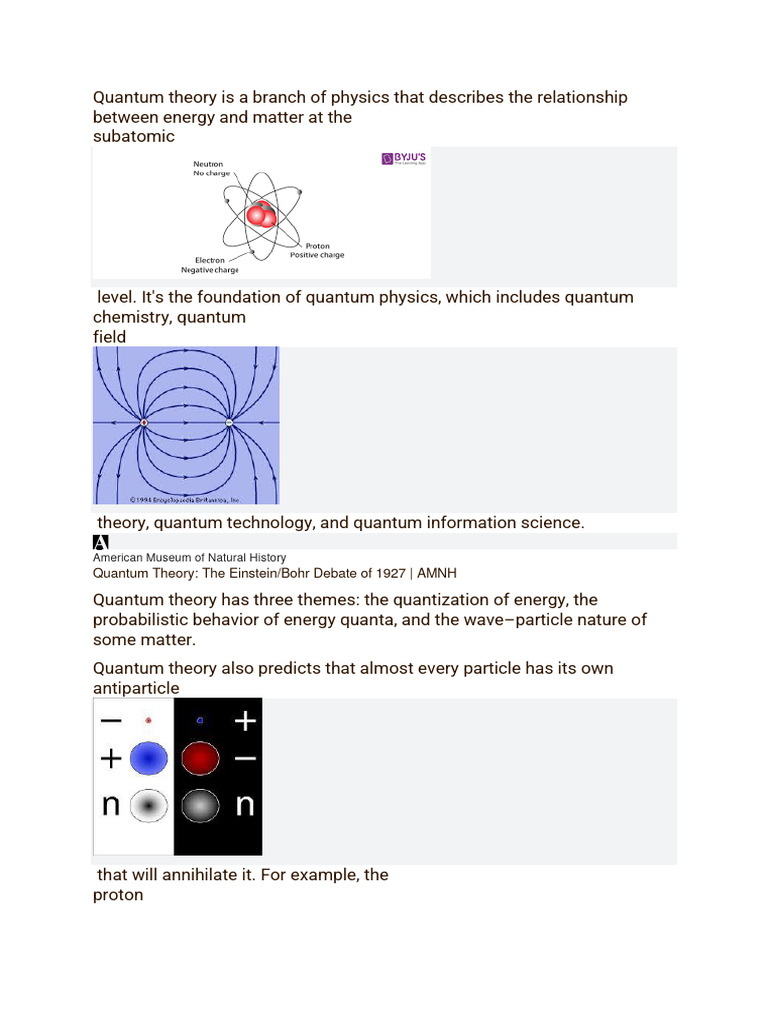 Overview of Quantum Theory in Chemistry | PDF | Technology ...