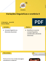 Variações Linguísticas e Oratória II