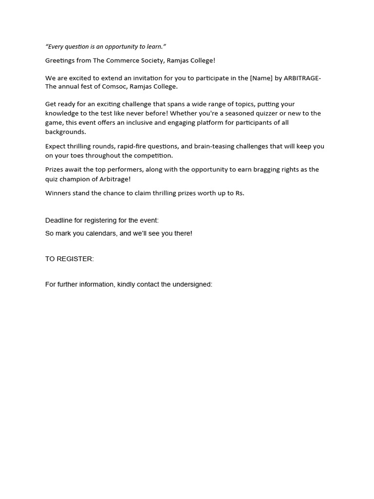Every question is an opportunity to learn pdf