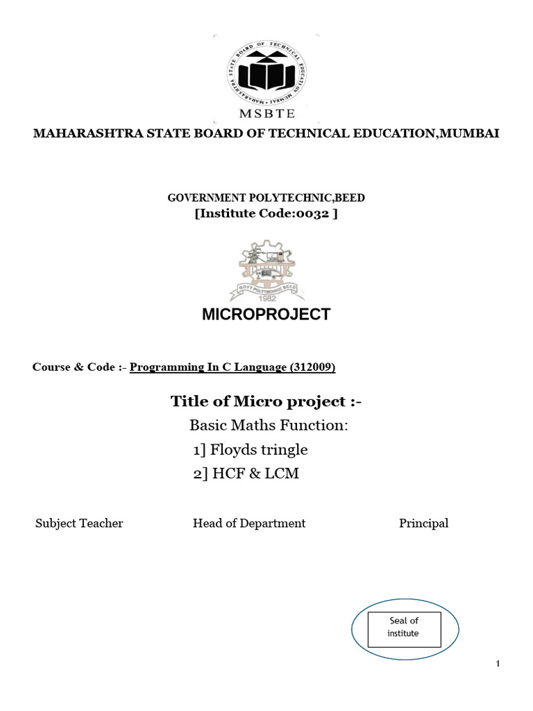 Basic Maths Functions Microproject Report | PDF | Binary Coded Decimal ...