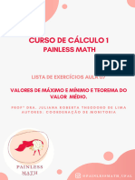 LISTA DE EXERCÍCIOS 07 - CURSO DE CÁLCULO 1 - PAINLESS MATH