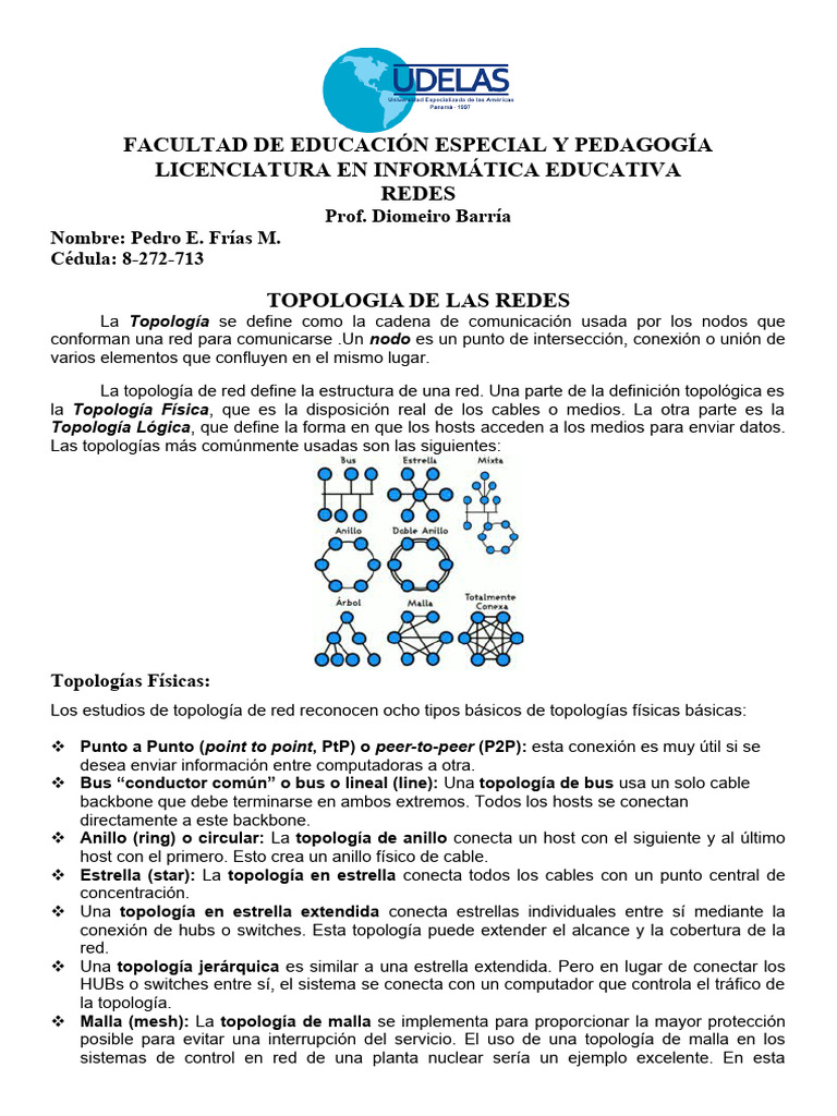 Tipos y Estructuras de Topologías de Redes | PDF | Topología de la red ...