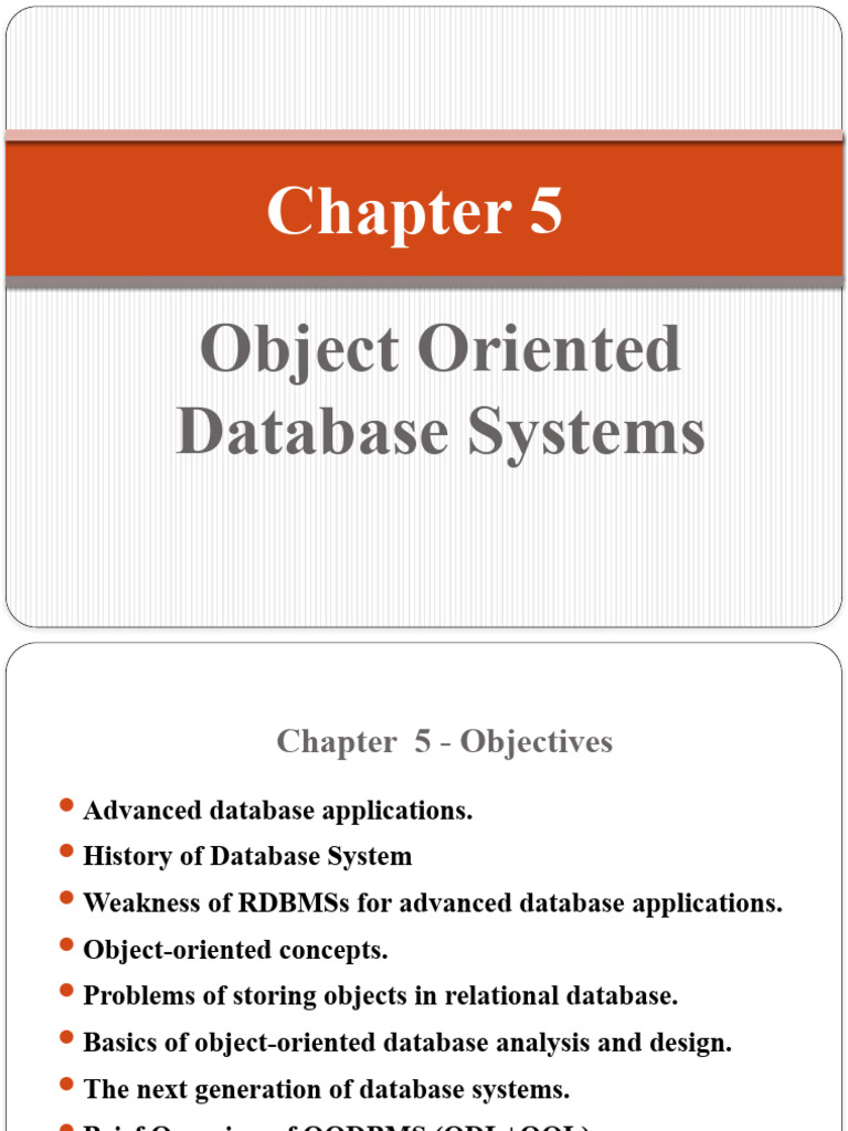 Chapter 5 Object Oriented Database Systems | PDF | Inheritance (Object ...