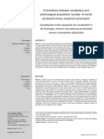 Correlations Between Vocabulary and Consonant Acquisition L1