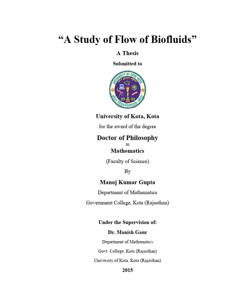 Biofluid Flow Analysis in Mathematics | PDF | Hemodynamics | Granulocyte