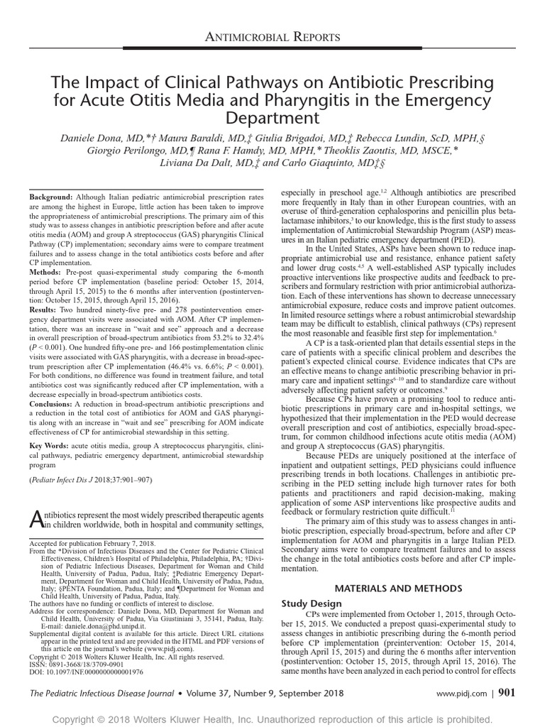 The Impact of Clinical Pathways On Antibiotic Prescribing For Acute ...